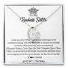 Forever Love Necklace | Personalized To My Sister Necklace From Sister Brother Straighten Your Crown Sister Pendant Jewelry Birthday Christmas Customized Gift Box Message Card | teecentury