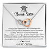 Interlocking Hearts Necklace | Personalized To My Sister Necklace From Sister Brother Straighten Your Crown Sister Pendant Jewelry Birthday Christmas Customized Gift Box Message Card | teecentury