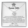 Love Knot Necklace | Personalized To My Sister Necklace From Sister Brother Straighten Your Crown Sister Pendant Jewelry Birthday Christmas Customized Gift Box Message Card | teecentury