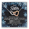 Interlocking Hearts Necklace | Personalized To My Sister Necklace From Sister Brother Whisper Back I Am The Storm Sister Pendant Jewelry Birthday Graduation Christmas Customized Message Card | teecentury
