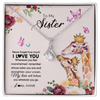 Alluring Beauty Necklace | Personalized To My Sister Necklace Giraffe Never Forget How Much I Love You Sister Jewelry Birthday Graduation Christmas Customized Gift Box Message Card | teecentury