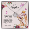 Love Knot Necklace | Personalized To My Sister Necklace Giraffe Never Forget How Much I Love You Sister Jewelry Birthday Graduation Christmas Customized Gift Box Message Card | teecentury