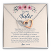 Interlocking Hearts Necklace | Personalized To My Sister Necklace On Her Wedding Day We Share So Many Memories Sister Jewelry Birthday Graduation Christmas Customized Gift Box Message Card | teecentury