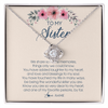 Love Knot Necklace | Personalized To My Sister Necklace On Her Wedding Day We Share So Many Memories Sister Jewelry Birthday Graduation Christmas Customized Gift Box Message Card | teecentury