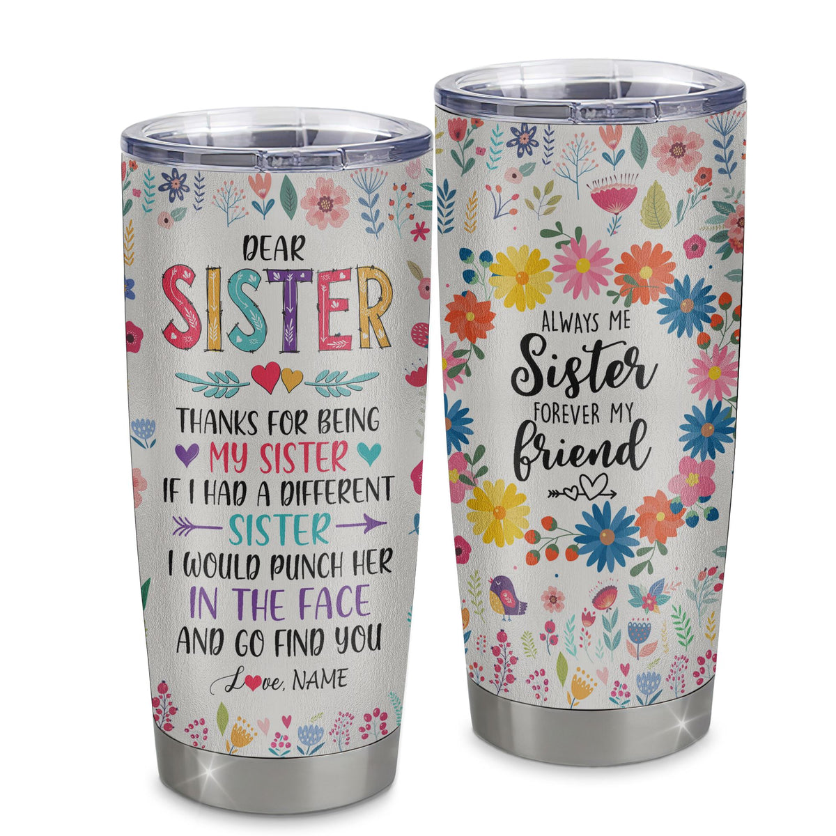 SISTERS FOREVER Key Chain Stainless Steel Handcrafted In USA