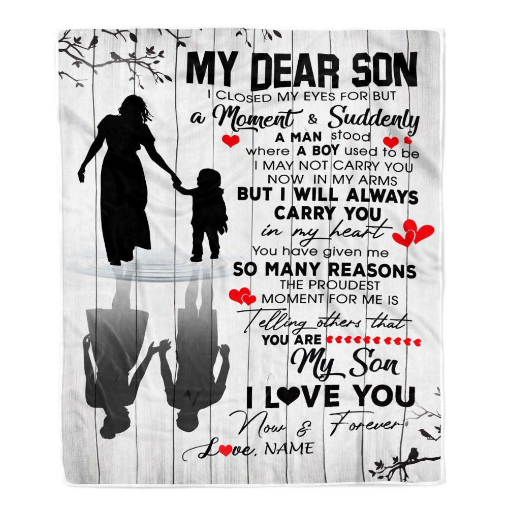 Personalized To My Son Blanket From Mom Mother I Love You Letters For Him Son Birthday Thanksgiving Graduation Christmas Customized Fleece Throw Blanket Blanket | Teecentury.com