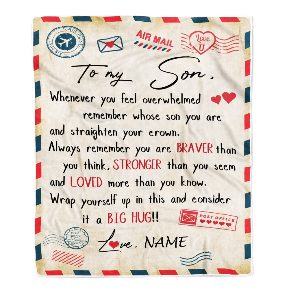 Personalized To My Son Blanket from Mom And Dad Mail Letter Son