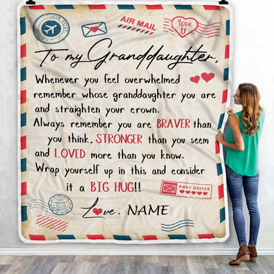 Personalized To My Granddaughter Blanket from Grandma Mail Letter Granddaughter Birthday Graduation Christmas Gifts Customized Fleece Blanket Blanket | Teecentury.com