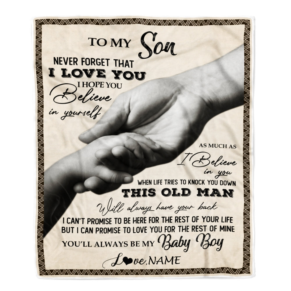 Personalized To My Son From Dad Never Forget That I Love You For Son Great Birthday Thanksgiving Graduation Christmas Bed Quilt Fleece Throw Blanket Blanket | Teecentury.com