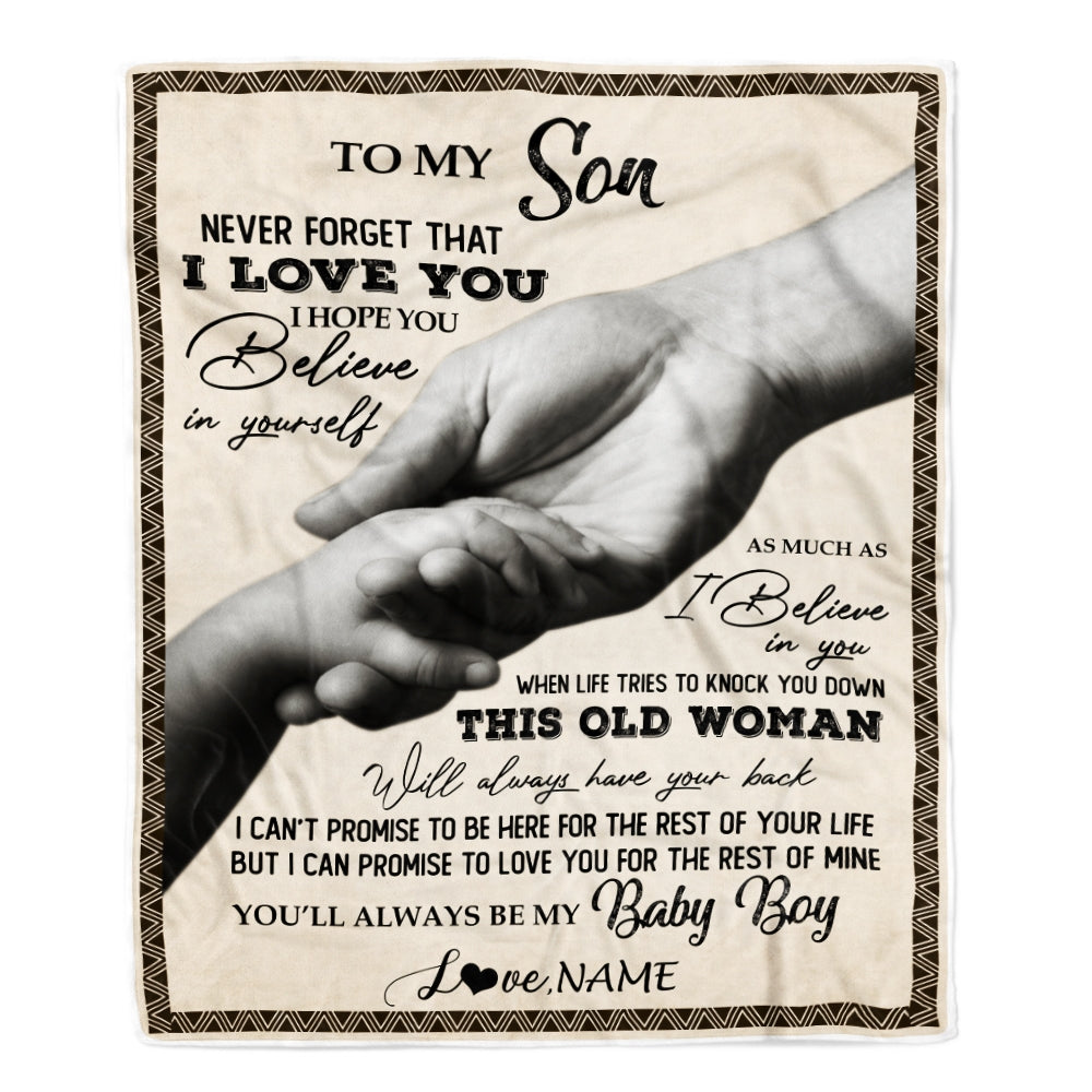 Personalized To My Son From Mom Never Forget That I Love You For Son Great Birthday Thanksgiving Graduation Christmas Bed Quilt Fleece Throw Blanket Blanket | Teecentury.com