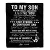 Personalized To My Son I Love You Forever From Mom Dad Son Birthday Christmas Thanksgiving Graduation Customized Fleece Blanket Blanket | Teecentury.com