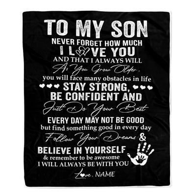 Personalized To My Son I Love You Forever From Mom Dad Son Birthday Christmas Thanksgiving Graduation Customized Fleece Blanket Blanket | Teecentury.com