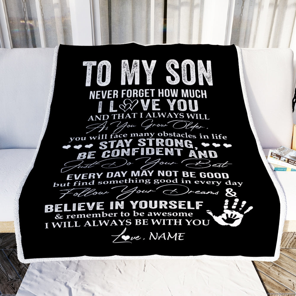 Personalized To My Son I Love You Forever From Mom Dad Son Birthday Christmas Thanksgiving Graduation Customized Fleece Blanket Blanket | Teecentury.com