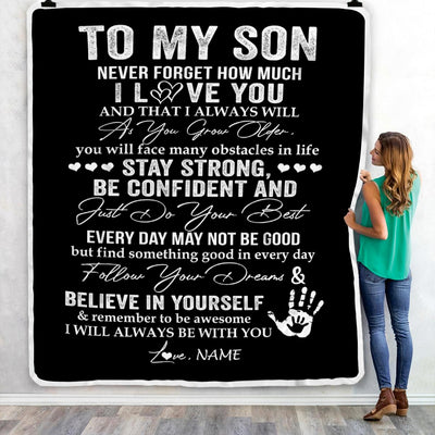 Personalized To My Son I Love You Forever From Mom Dad Son Birthday Christmas Thanksgiving Graduation Customized Fleece Blanket Blanket | Teecentury.com