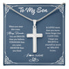 Stainless Cross Necklace | Personalized To My Son Necklace From Mom Dad Mother Father When Your Wear This Always Remember Son Birthday Christmas Customized Gift Box Message Card | teecentury