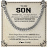 Cuban Link Chain Necklace | Personalized To My Son Necklace From Mom Dad Mother Never Forget That You Are Braver Son Birthday Graduation Christmas Customized Gift Box Message Card | teecentury