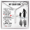 Stainless Cross Necklace | Personalized To My Son Necklace From Mom Mother I Love You Letters For Him Son Birthday Graduation Christmas Customized Gift Box Message Card | teecentury