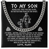 Cuban Link Chain Necklace | Personalized To My Son Necklace Viking Never Feel You Are Alone Scandinavian Runes Viking Son Birthday Christmas Customized Gift Box Message Card | teecentury