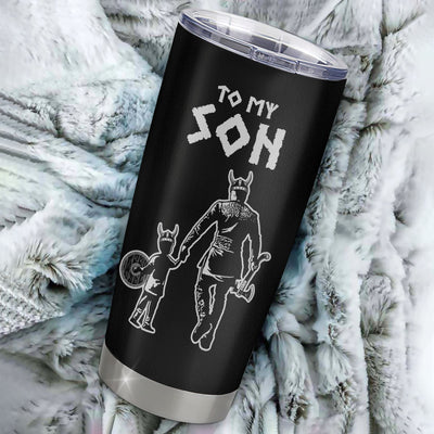 Personalized To My Son Viking Tumbler From Dad Father Stainless Steel Cup Whenever You Feel Overwhelmed Son Birthday Christmas Travel Mug | teecentury