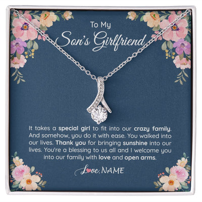 Alluring Beauty Necklace | Personalized To My Son's Girlfriend Necklace From Mom It Takes A Special Girlfriend Birthday Wedding Valentines Day Christmas Customized Gift Box Message Card | teecentury