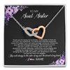 Interlocking Hearts Necklace | Personalized To My Soul Sister Necklace from Sister The Friend Of My Heart Sister Jewelry Birthday Graduation Christmas Customized Gift Box Message Card | teecentury