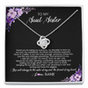 Love Knot Necklace | Personalized To My Soul Sister Necklace from Sister The Friend Of My Heart Sister Jewelry Birthday Graduation Christmas Customized Gift Box Message Card | teecentury