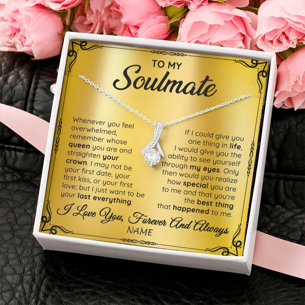 Alluring Beauty Necklace | Personalized To My Soulmate Necklace For Women Hot Wife Romantic From Husband Birthday Anniversary Wedding Valentines Day Customized Gift Box Message Card | teecentury