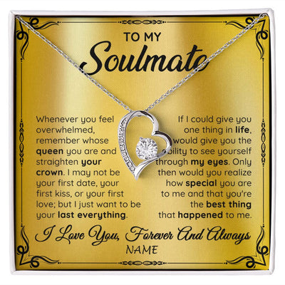 Forever Love Necklace | Personalized To My Soulmate Necklace For Women Hot Wife Romantic From Husband Birthday Anniversary Wedding Valentines Day Customized Gift Box Message Card | teecentury