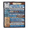 Personalized To My Special Aunt Blanket From Niece Nephew Wood Letter Best Aunt Ever Birthday Mothers Day Christmas Thanksgiving Customized Fleece Blanket | teecentury