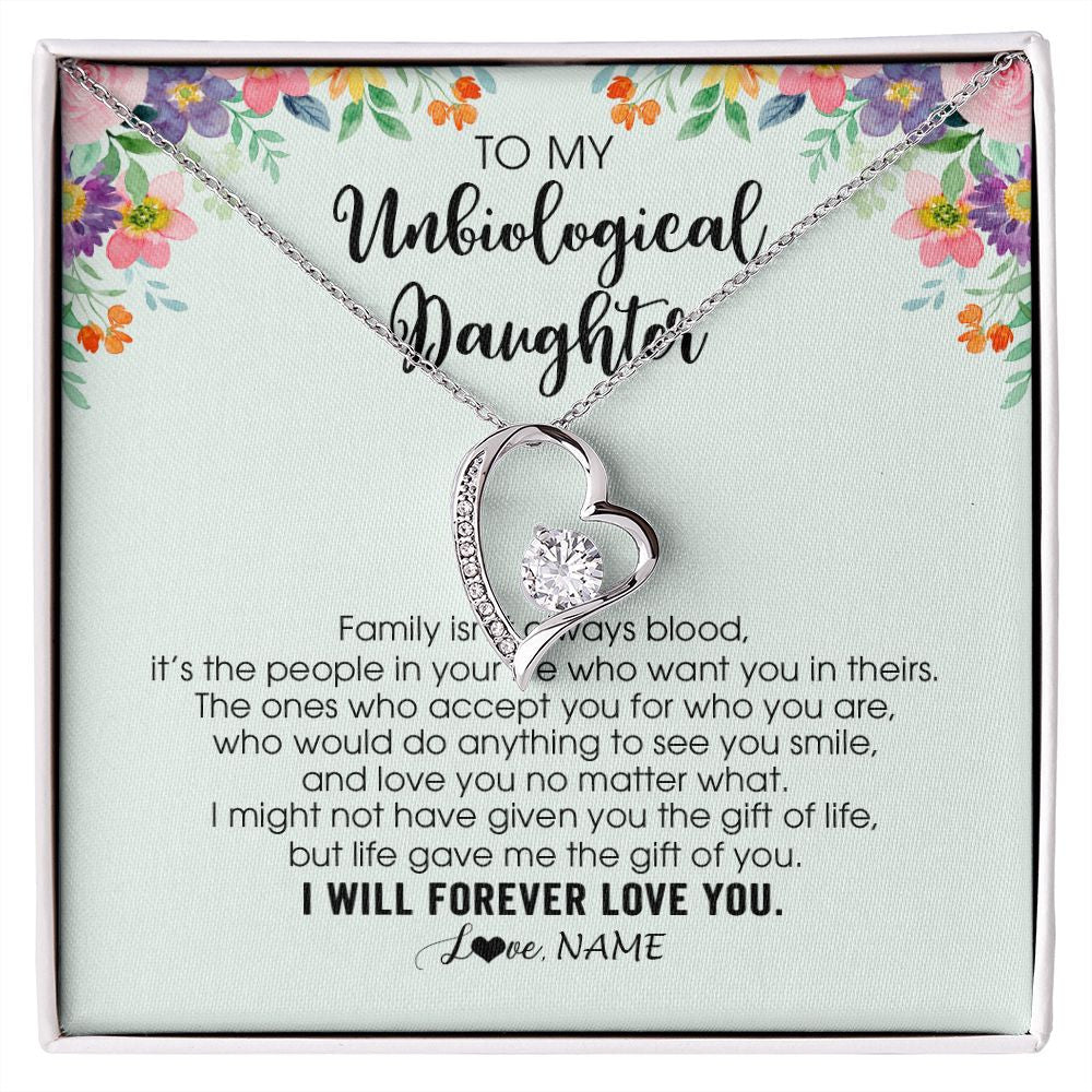 To My Bonus Mom Personalized Christmas Gift Necklace, Unbiological
