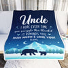Personalized To My Uncle Blanket From Niece Nephew I Hope Every Time Bear Uncle Birthday Fathers Day Christmas Customized Fleece Throw Blanket | teecentury