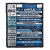 Personalized To My Uncle Blanket From Niece Nephew Wood Everything I Am You Helped Me To Be Uncle Birthday Fathers Day Christmas Customized Fleece Blanket | teecentury