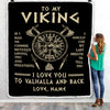 Personalized To My Viking Blanket Husband From Wife I Love You to Valhalla Husband Fiancee Boyfriend Men Birthday Anniversary Customized Fleece Throw Blanket Blanket | Teecentury.com