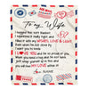 Personalized To My Wife Blanket From Husband Air Mail Letter I Love You Wife For Her Birthday Wedding Anniversary Valentines Day Fleece Throw Blanket | teecentury