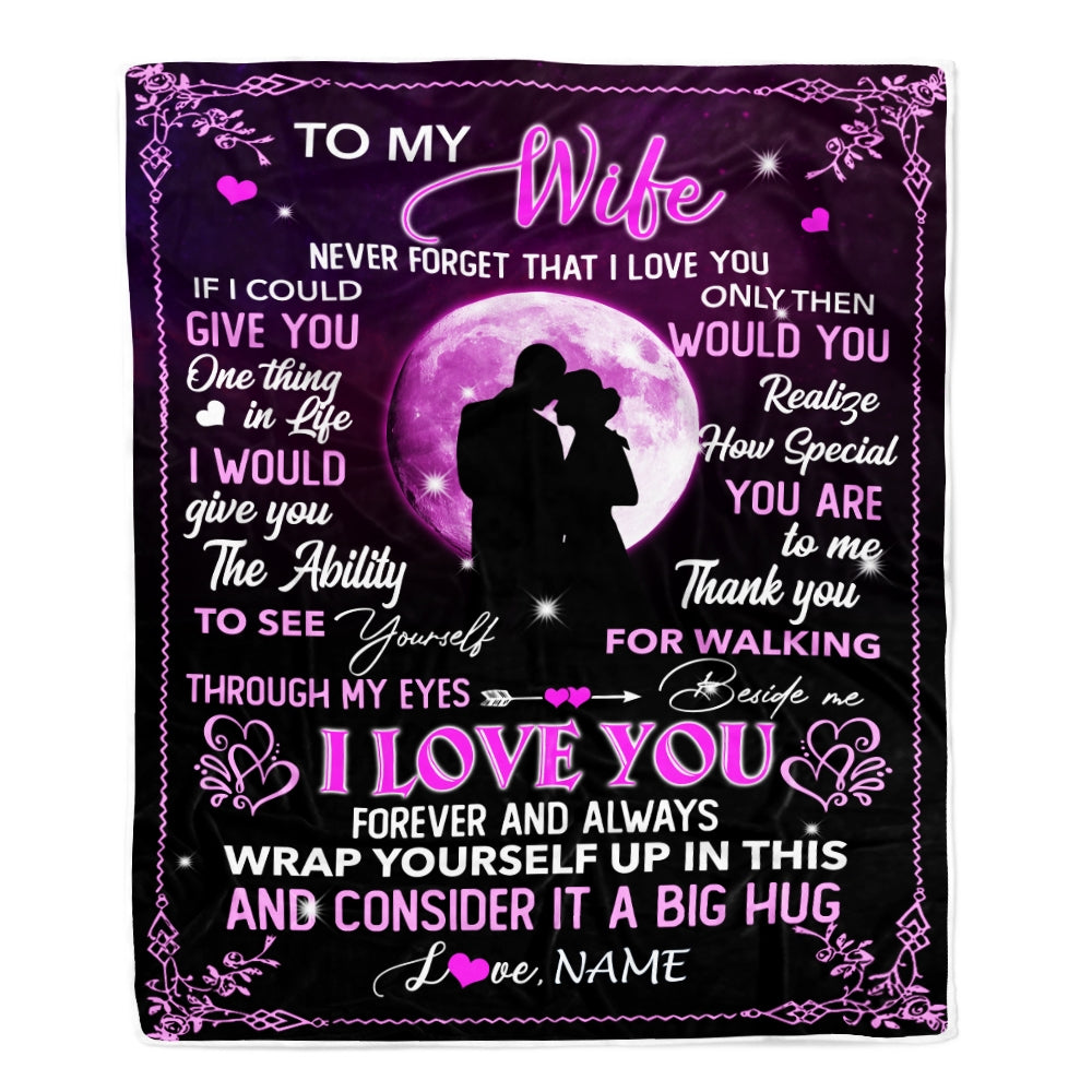 Personalized To My Wife Blanket From Husband I Love You Forever And Always Wife Valentine Christmas Wedding Anniversary Customized Fleece Blanket Blanket | Teecentury.com