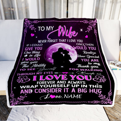 Personalized To My Wife Blanket From Husband I Love You Forever And Always Wife Valentine Christmas Wedding Anniversary Customized Fleece Blanket Blanket | Teecentury.com