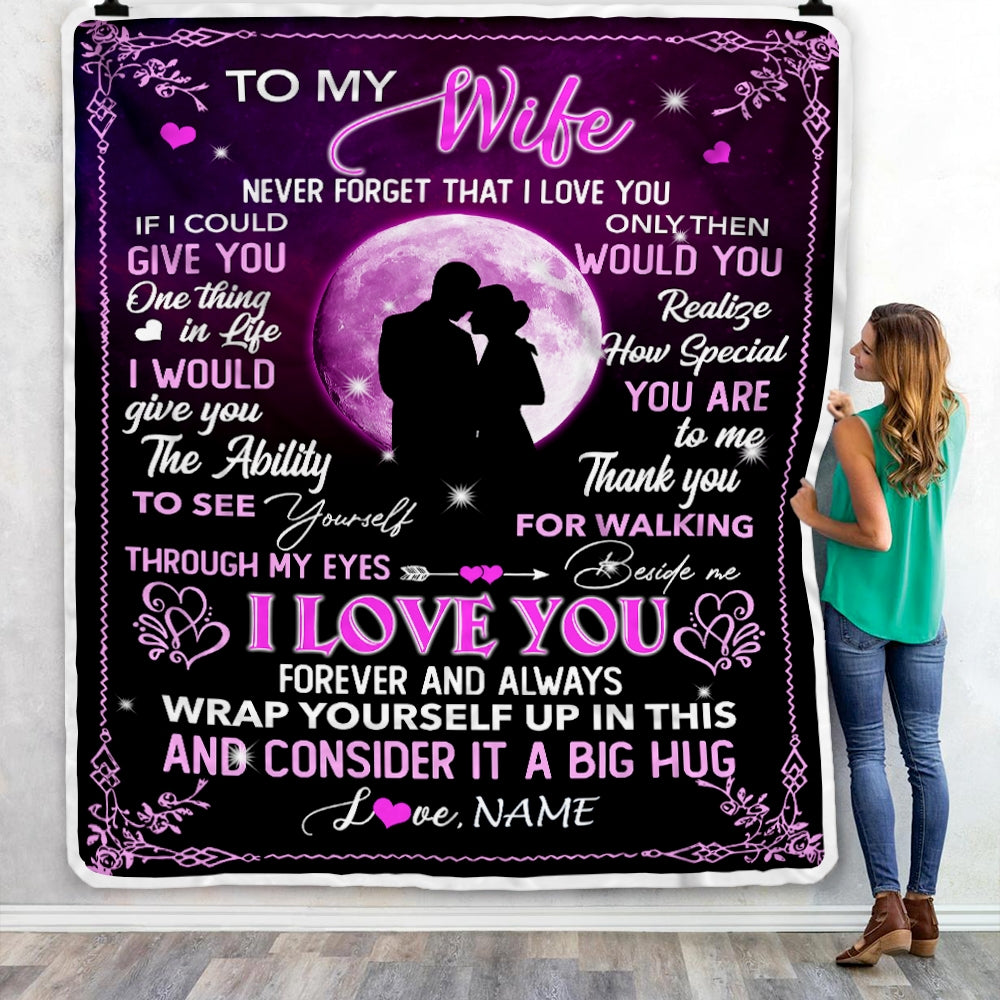 Personalized To My Wife Blanket From Husband I Love You Forever And Always Wife Valentine Christmas Wedding Anniversary Customized Fleece Blanket Blanket | Teecentury.com