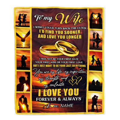 Personalized To My Wife Blanket From Husband Name Sunset I Love You Birthday Anniversary Wedding Valentine's Day Christmas Gift Bed Quilt Fleece Throw Blanket Blanket | Teecentury.com