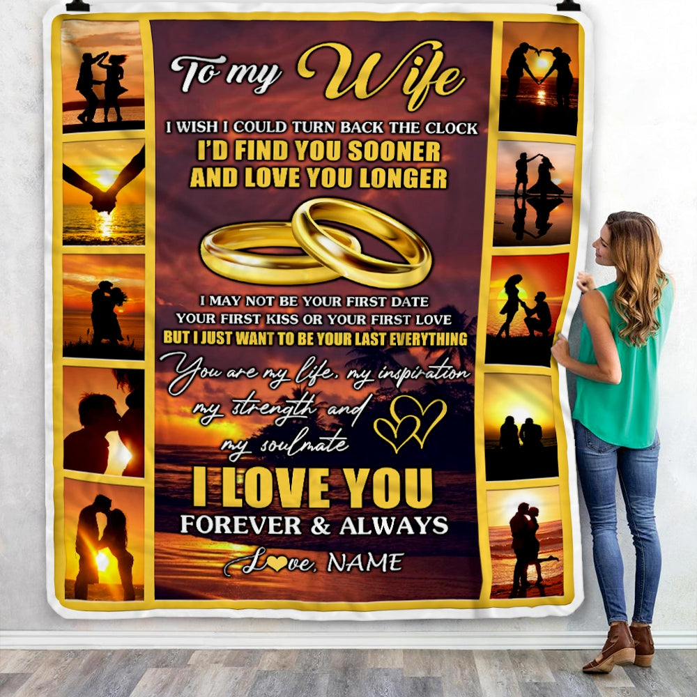 Personalized To My Wife Blanket From Husband Name Sunset I Love You Birthday Anniversary Wedding Valentine's Day Christmas Gift Bed Quilt Fleece Throw Blanket Blanket | Teecentury.com