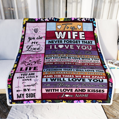 Personalized To My Wife Blanket From Husband Romantic I Love You Gifts For Wife Anniversary Valentines Wedding Christmas Customized Fleece Throw Blanket Blanket | Teecentury.com