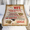 Personalized To My Wife Blanket From Husband Sometimes It's Hard To Find Words Love Wife Valentine's Birthday Wedding Anniversary Christmas Fleece Blanket Blanket | Teecentury.com