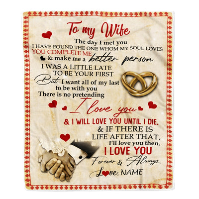Personalized To My Wife Blanket From Husband The Day I Met You I Have Found The One Whom My Soul Loves Wedding Anniversary Birthday Christmas Fleece Blanket Blanket | Teecentury.com