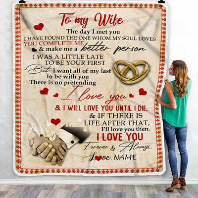Personalized To My Wife Blanket From Husband The Day I Met You I Have Found The One Whom My Soul Loves Wedding Anniversary Birthday Christmas Fleece Blanket Blanket | Teecentury.com