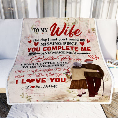 Personalized To My Wife Blanket From Husband The Day I Met You Wife Birthday Anniversary Wedding Valentines Day Christmas Customized Fleece Throw Blanket | teecentury