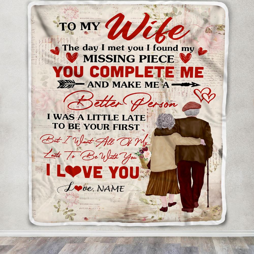 Personalized To My Wife Blanket From Husband The Day I Met You Wife Birthday Anniversary Wedding Valentines Day Christmas Customized Fleece Throw Blanket | teecentury