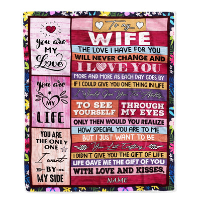 Personalized To My Wife Blanket From Husband Wood I Love You More And More Soulmate Wife Anniversary Valentines Day Wedding Christmas Fleece Throw Blanket Blanket | Teecentury.com