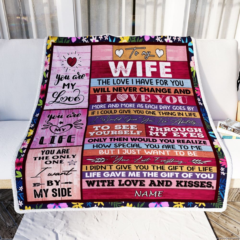 Personalized To My Wife Blanket From Husband Wood I Love You More And More Soulmate Wife Anniversary Valentines Day Wedding Christmas Fleece Throw Blanket Blanket | Teecentury.com