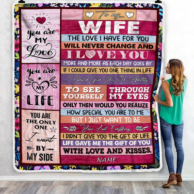 Personalized To My Wife Blanket From Husband Wood I Love You More And More Soulmate Wife Anniversary Valentines Day Wedding Christmas Fleece Throw Blanket Blanket | Teecentury.com