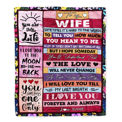 Personalized To My Wife Blanket From Husband Wood Never Forget That I Love You Wife Anniversary Valentines Day For Her Wedding Christmas Fleece Throw Blanket Blanket | Teecentury.com