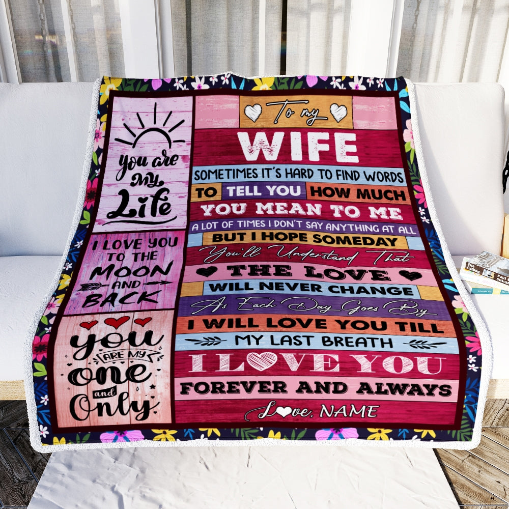 Personalized To My Wife Blanket From Husband Wood Never Forget That I Love You Wife Anniversary Valentines Day For Her Wedding Christmas Fleece Throw Blanket Blanket | Teecentury.com